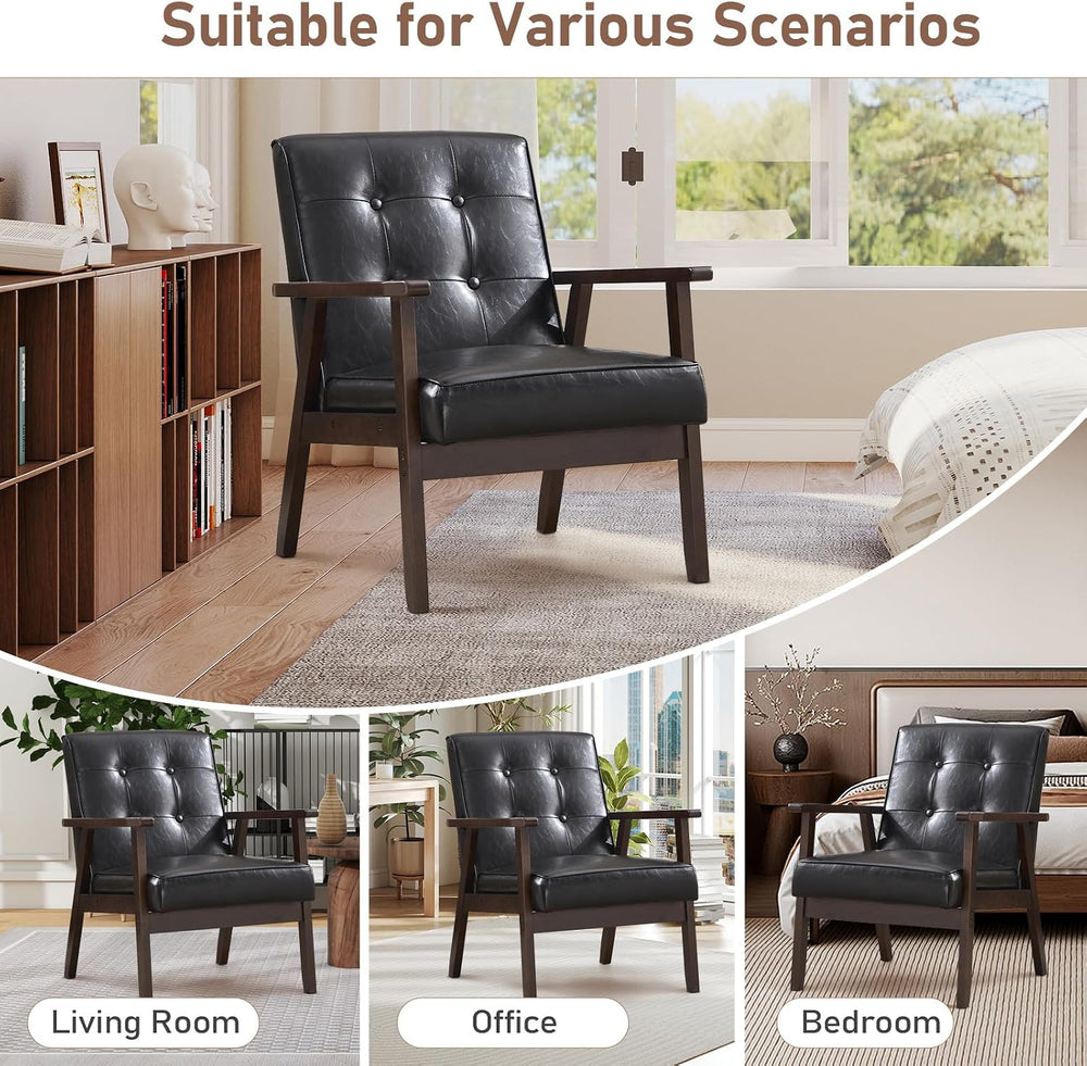 Bonzy Home Mid Century Modern Accent Chairs Set of 2 for Living Room, Upholst...