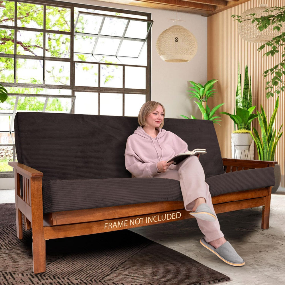 FoammaUSA Premium Corduroy Futon Couch Mattress โ Made in USA 6-Inch Memory F...