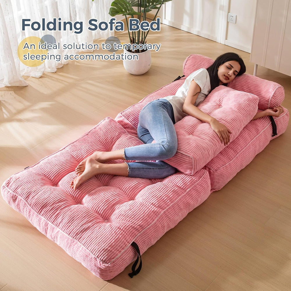 MAXYOYO Folding Sofa Bed, Convertible Chair Bed with Pillow
