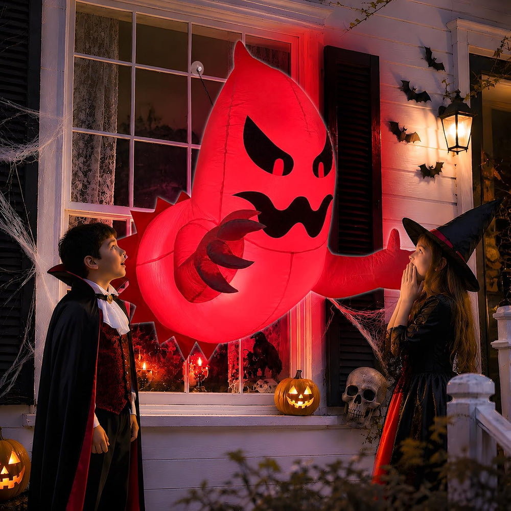 Halloween Ghost Inflatables Broke Out from Window Decorations Outdoor Yard