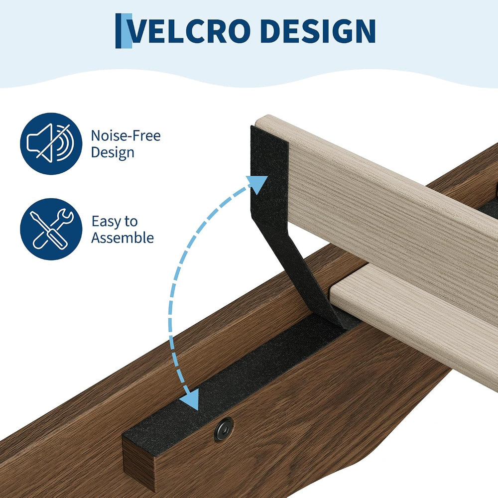Garvee Full Wood Platform Bed Frame, Wave Edge Bed with Sturdy Slat Support, ...