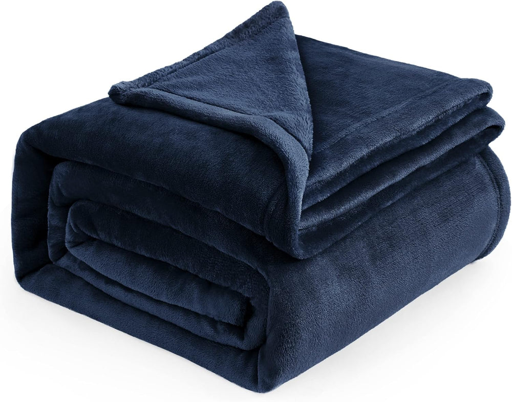 Bedsure Soft Cozy Warm King Size Fleece Blanket for Bed Navy 108"x90"