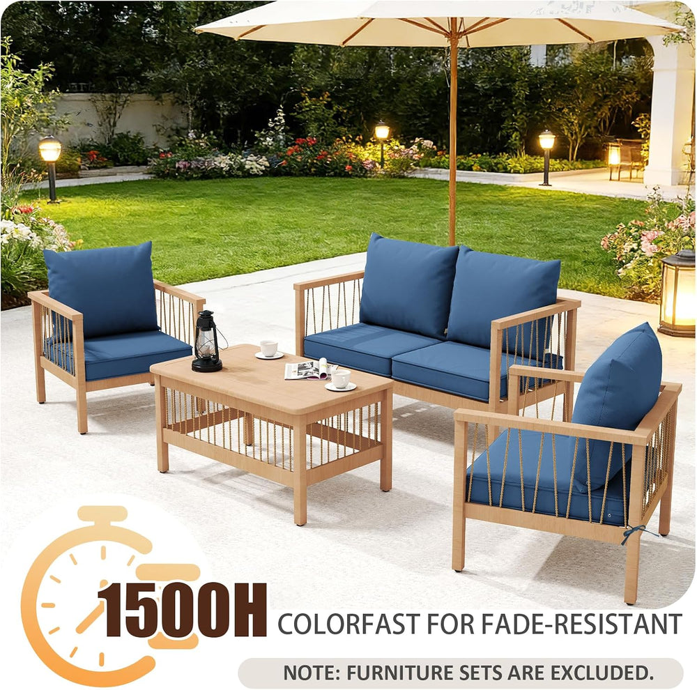 Outdoor Seat Cushions, 24"x24"x4", Set of 4