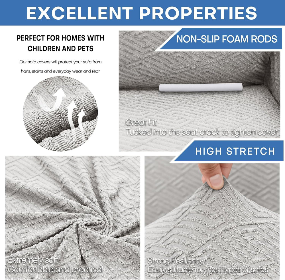 XINEAGE Stretch Jacquard Loveseat Cover, Non Slip Sofa Slipcover for Dog