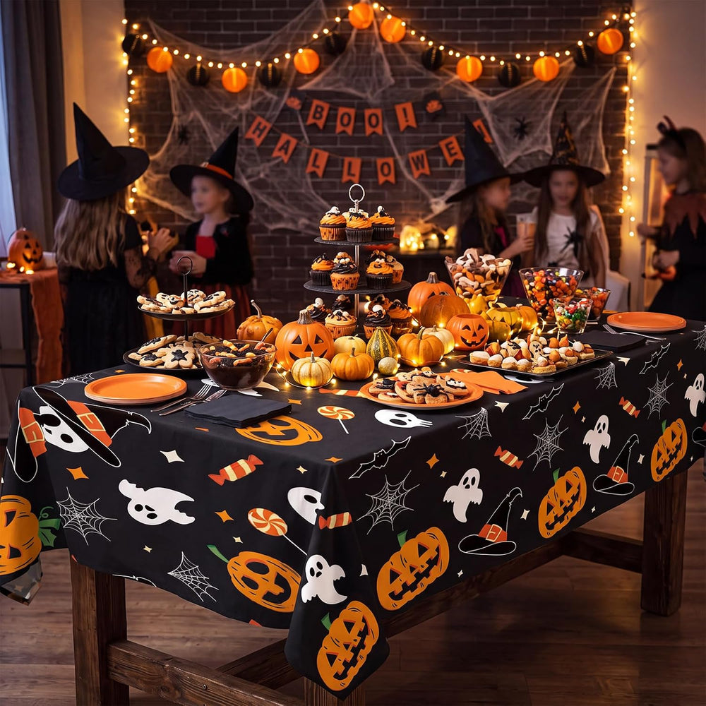 CXPSINC 54 Inch X 200 Feet Plastic Table Cover Roll Disposable Halloween Tabl...