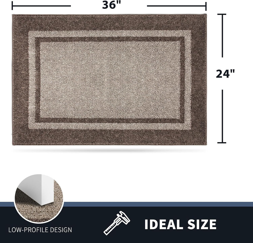 PURRUGS Dirt Trapping Indoor Door Mat, 24" x 36", Beige & Grayi...