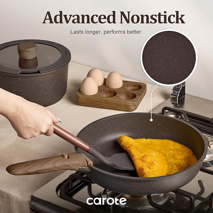 CAROTE 21PCS Pots and Pans Set Non Stick