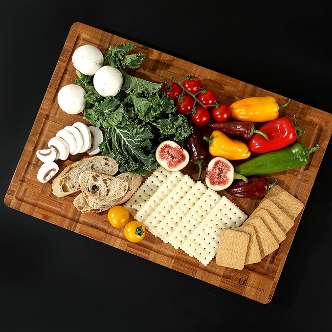 XXXLarge Bamboo Cutting Boards Charcuterie Board Best Non Toxic Large Butcher