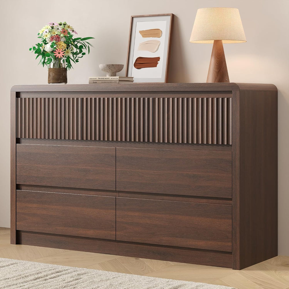 Fluted 7 Drawer Dresser for Bedroom, 50โ Wide Dresser & Chest of Drawers ...