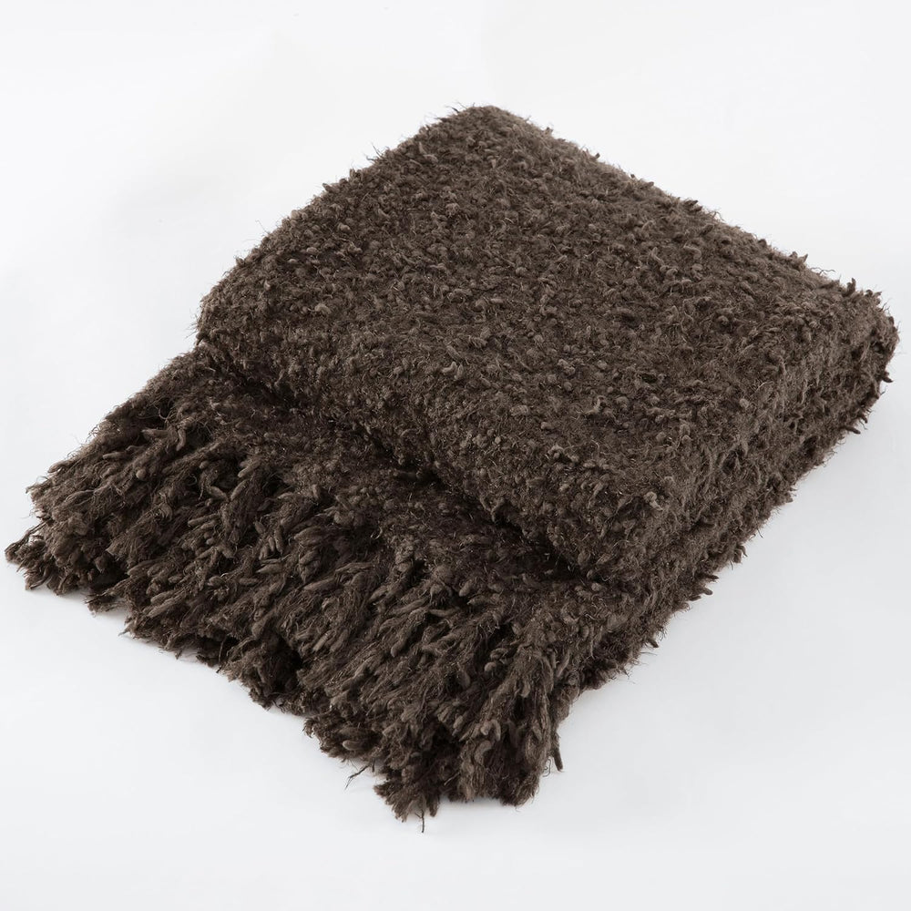 Soft Knit Throw Blanket for Couch with Tassels 60"x80"