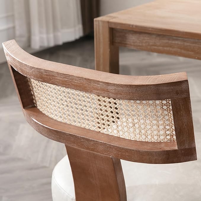 Rattan Dining Chairs Set of 2, Mid-Century Modern Dining Chair, Kitchen Dinin...