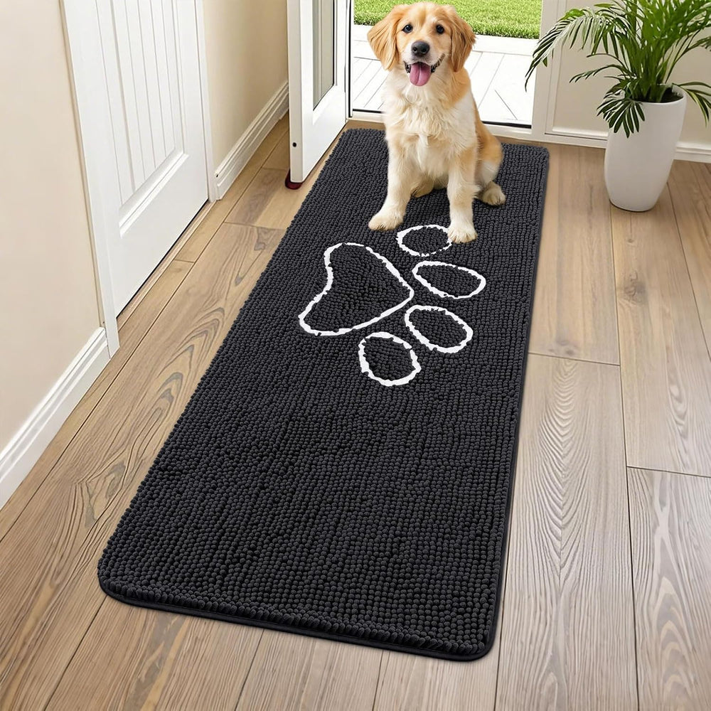 Smiry Dog Door Mat for Muddy Paws, Absorbent Dirt Trapper Non Slip Quick Dry