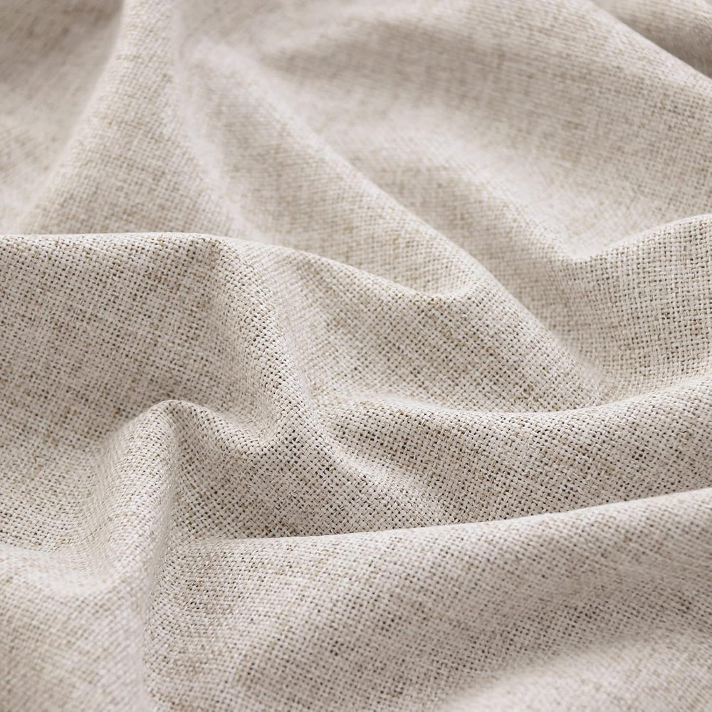 YoungsTex Beige Linen Blackout Curtains 72 Inches Long for Bedroom 2 Panels