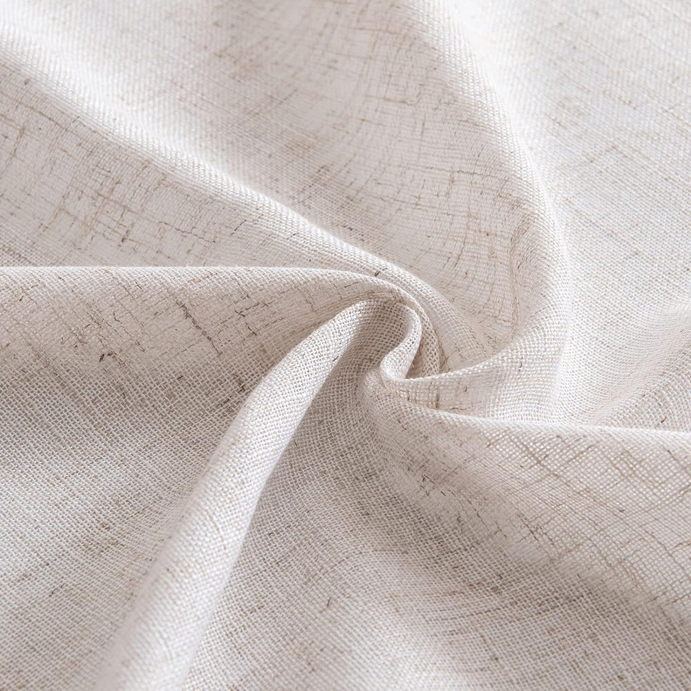 MIULEE Natural White Linen Curtains 52x90 Inch Long 2 Panels for Bedroom