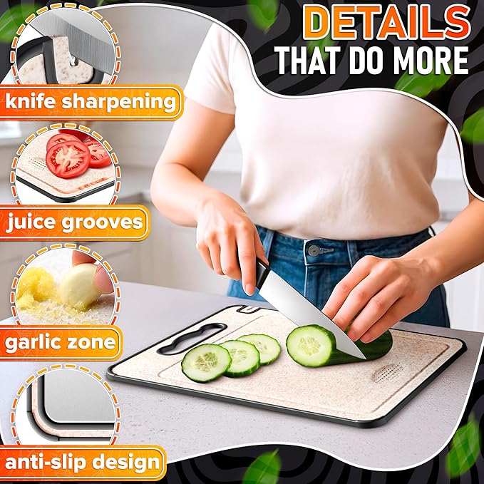 Double Sided Metal Cutting Board Titanium 14.3"x9.8"