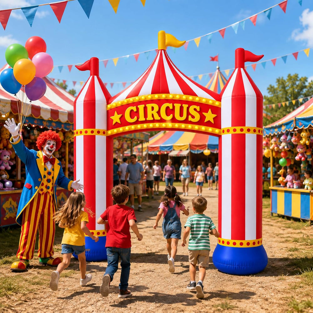 11FT Inflatable Arch Circus Tent, Carnival Party Decorations Outdoor