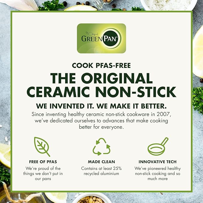 GreenPan Valencia Pro Hard Anodized Healthy Ceramic Nonstick 8" Frying Pan