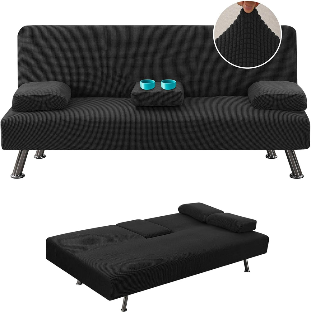 H.VERSAILTEX 4 Pieces Stretch Futon Covers Sofa Bed Slipcover with Removable ...
