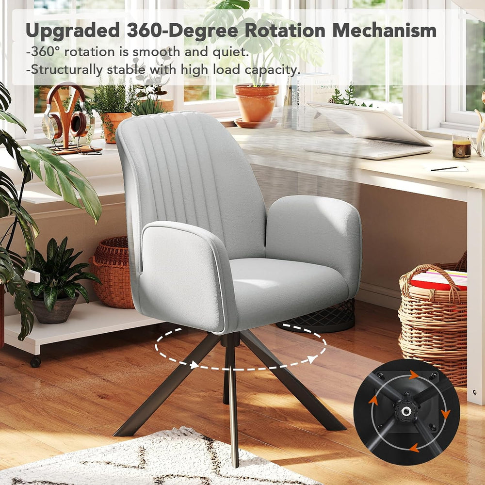 Furniliving 360° Swivel Dining Chairs Set of 2, Modern Upholstered Dining Roo...