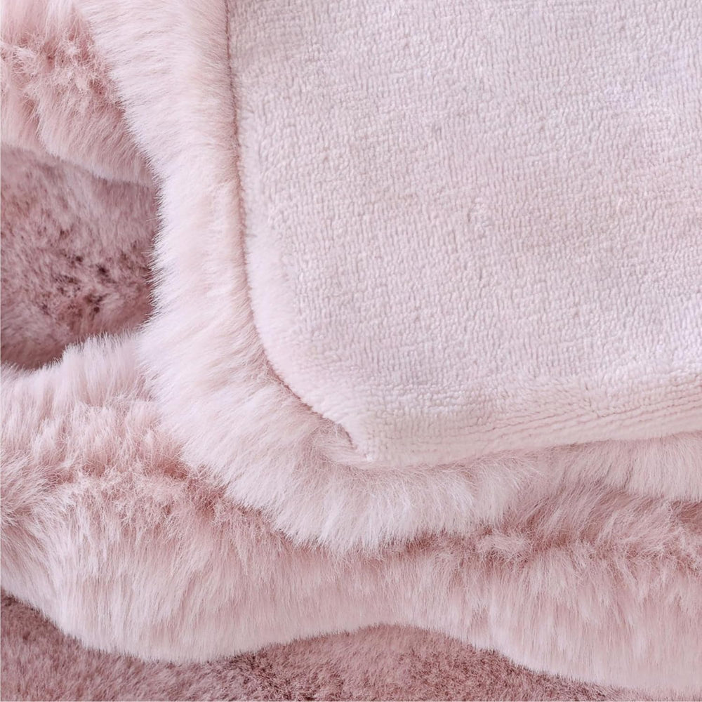 Pink Fluffy Faux Fur Throw Blanket for Bed Couch Living Room Fuzzy Bubble Coz...