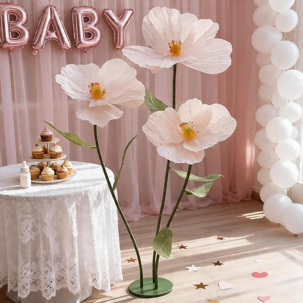 Giant Artificial Flowers for Decoration with Stand,Large Floor Standing Paper...