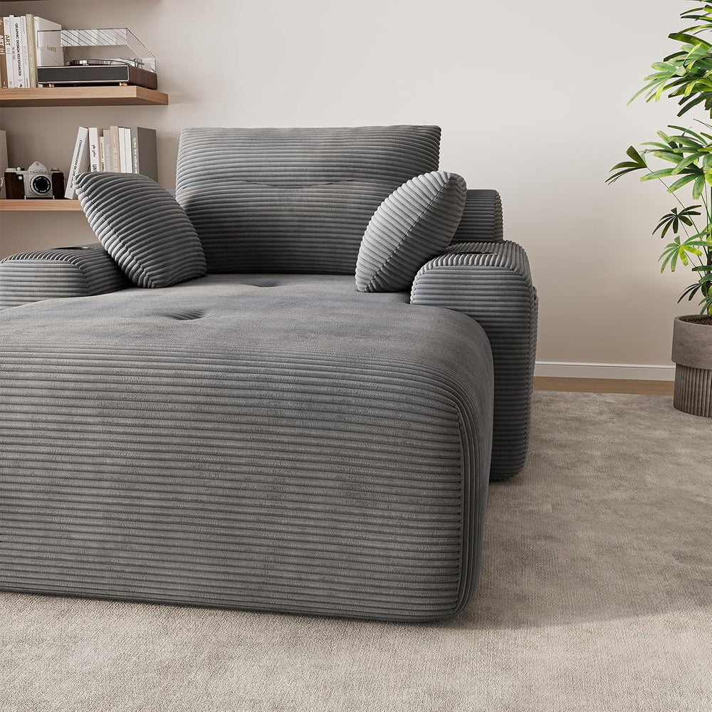 69” Boneless Chaise Lounge Chair Indoor, Oversized Chaise Lounge Reading Chai...
