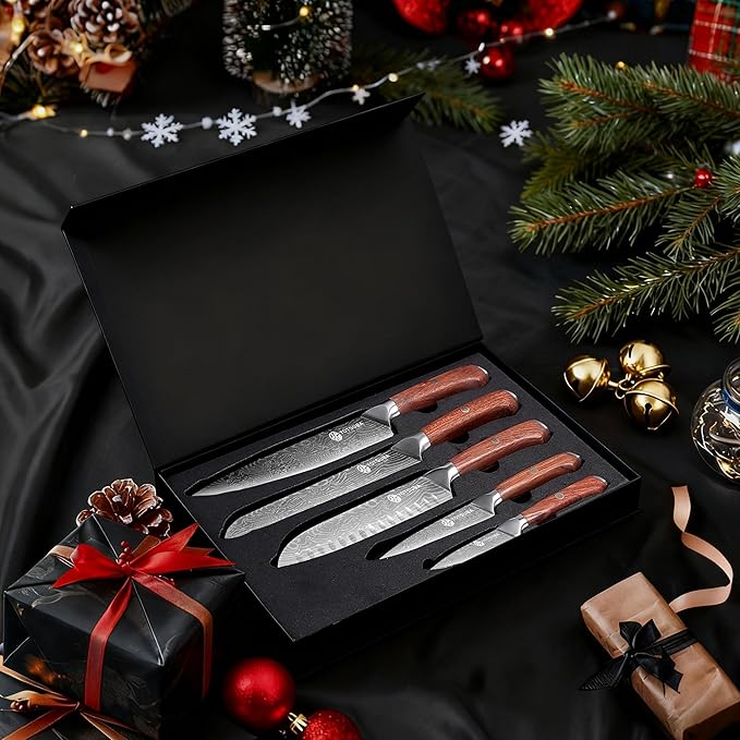 YOTSUBA 5 PCS Kitchen Knife Set, Professional Razor Sharp Japanese Knife Set