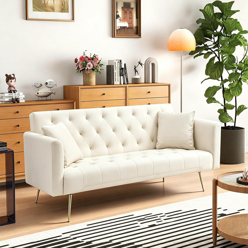 Anwick 72''Modern Velvet Sofa Bed Futon,Convertible Folding Sleeper C...
