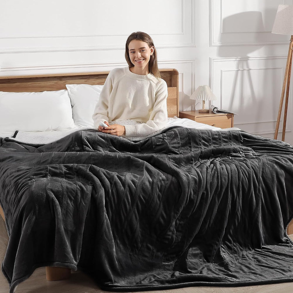 King Size Heated Blanket 100''X90'' Dual Control Heating Blan...