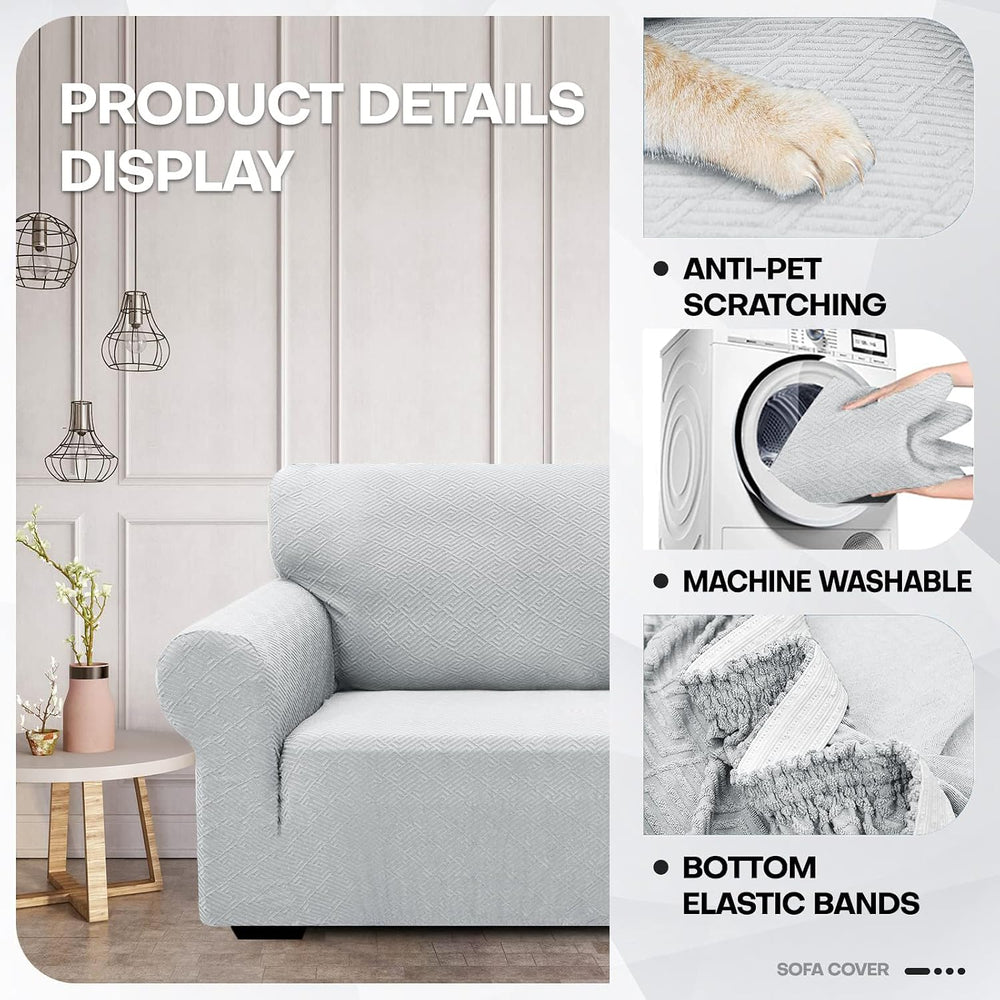 ZNSAYOTX 1 Piece Jacquard Chair Slipcovers for Living Room High Stretch Chair...