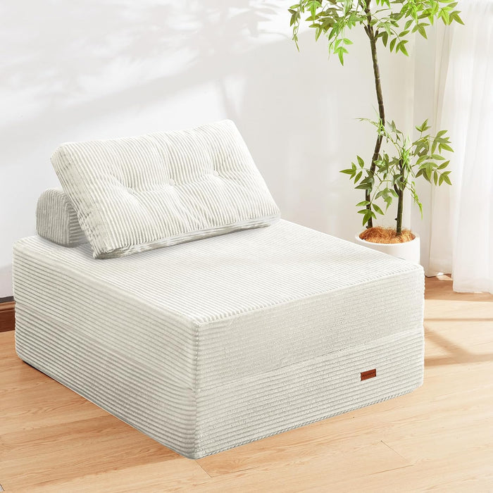 Convertible Floor Couch,NoWall Needed Sleeper Lounger Space-Saving