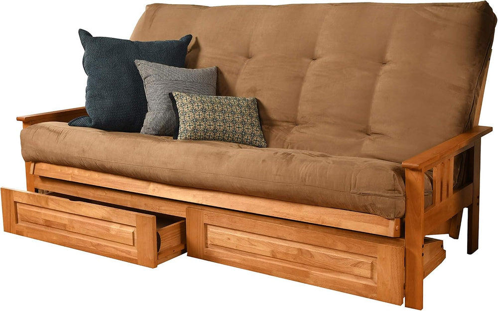 Kodiak Furniture Monterey Queen-size Futon, Storage Drawers, Butternut Finish...