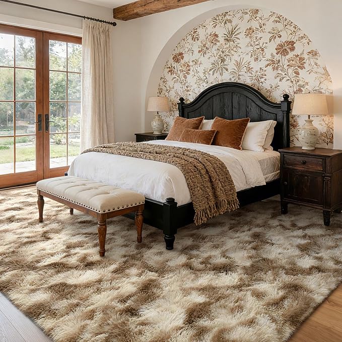 5x7 Ft Large Shag Rugs for Bedroom Living Room Decor for Men Boys, Tie Dyed