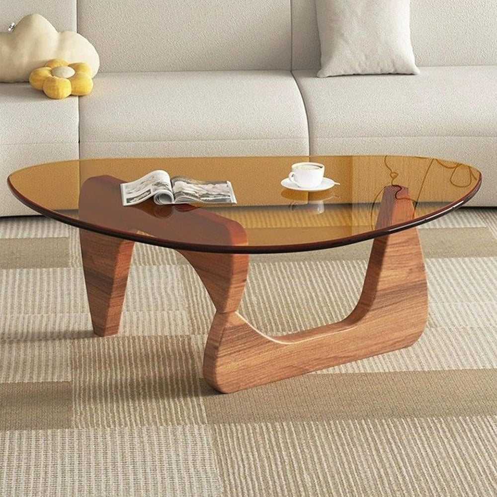 EASYSOUL Modern Glass Coffee Table, 44.88" D x 32.28" W x 15.75&quo...