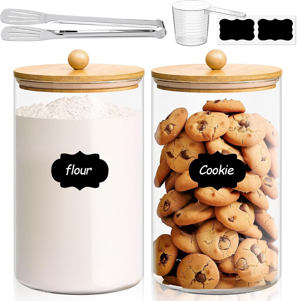 ComSaf 1 Gallon Cookie Jar, Large Glass Jar