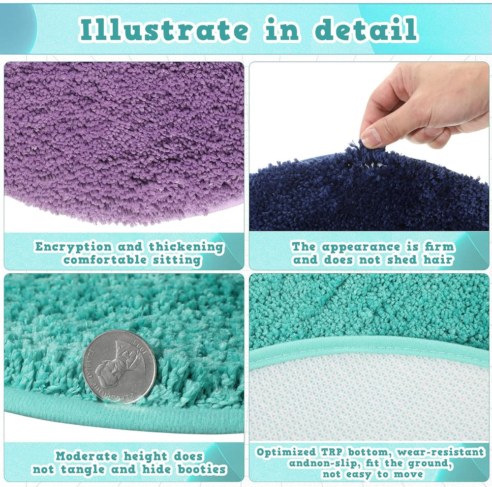 Funtery 6 Pcs Round Classroom Carpet Seats 18 Inch, 6-Color Set,Round