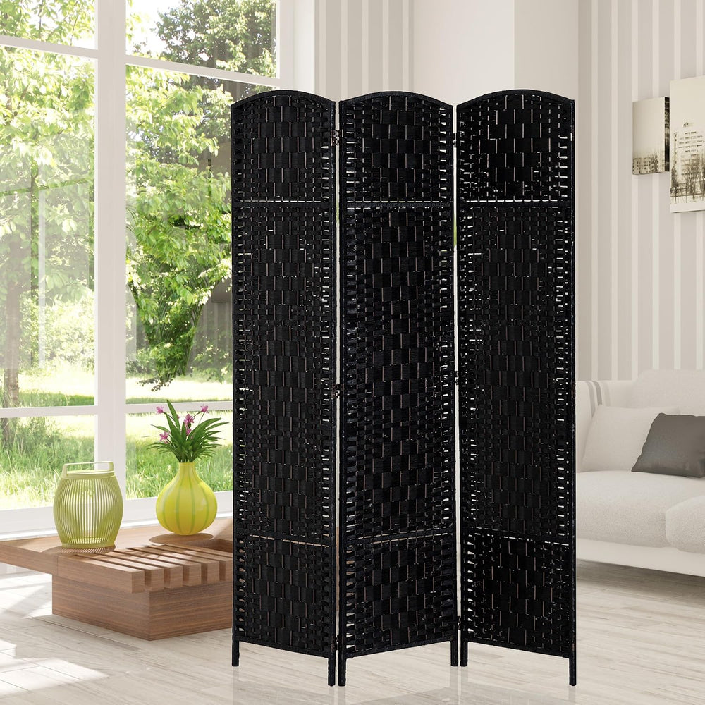HOMCOM Room Divider 3-Panel, 6FT-Tall Folding Privacy Screen, Black