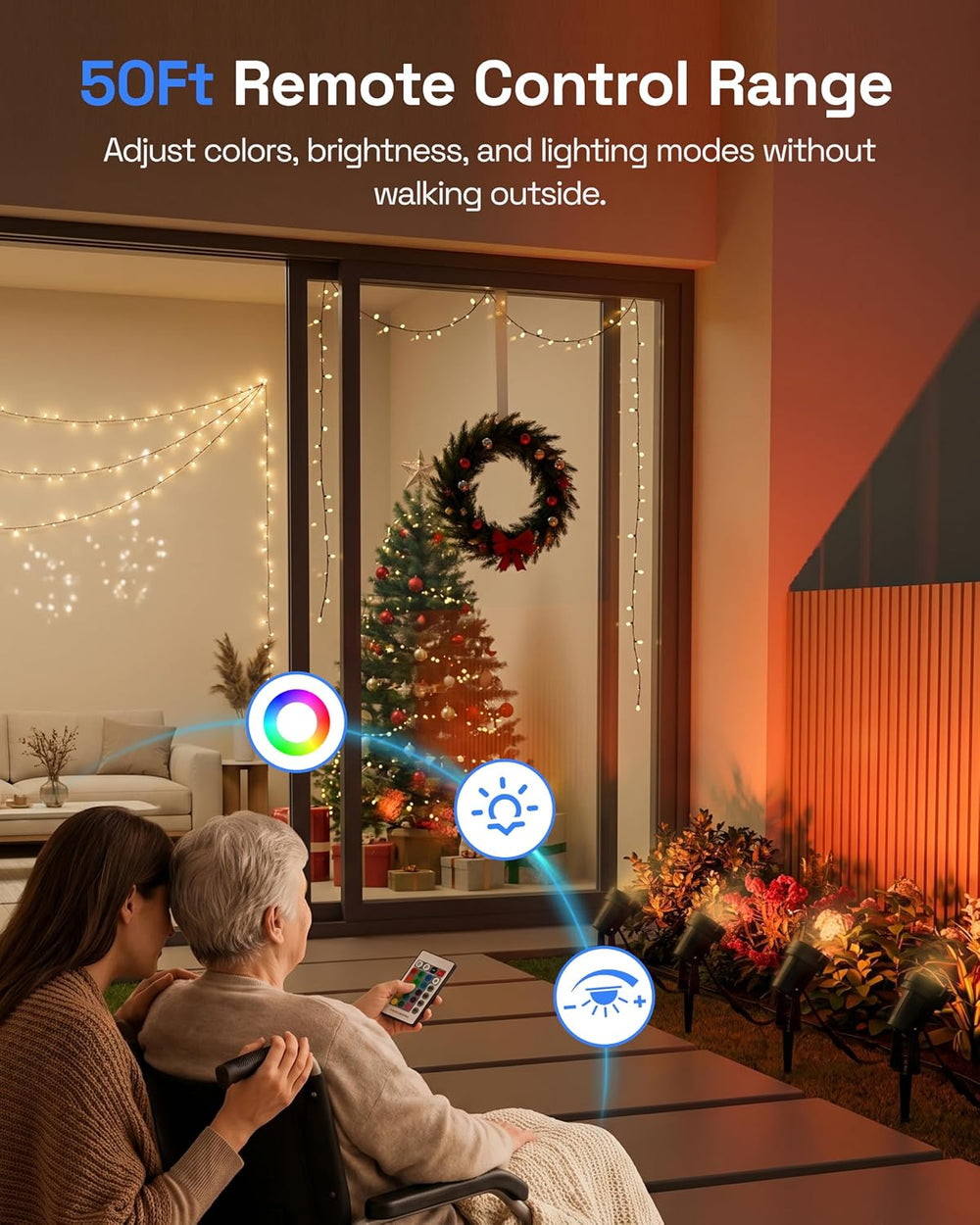 HBN RGBW Halloween Christmas Spot Lights Outdoor Spotlight with Remote
