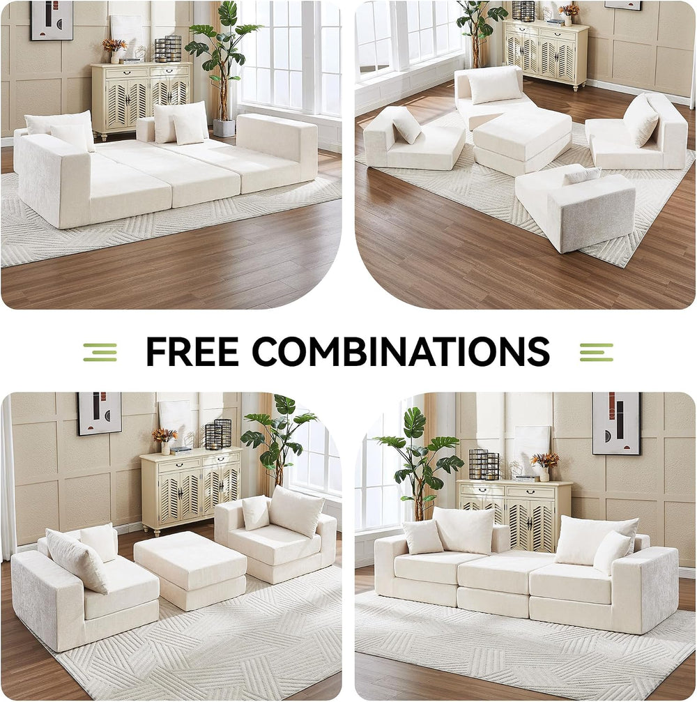 79" Boneless Cloud Loveseat Sofa Couch, Modular Foldable Floor Sofa with...