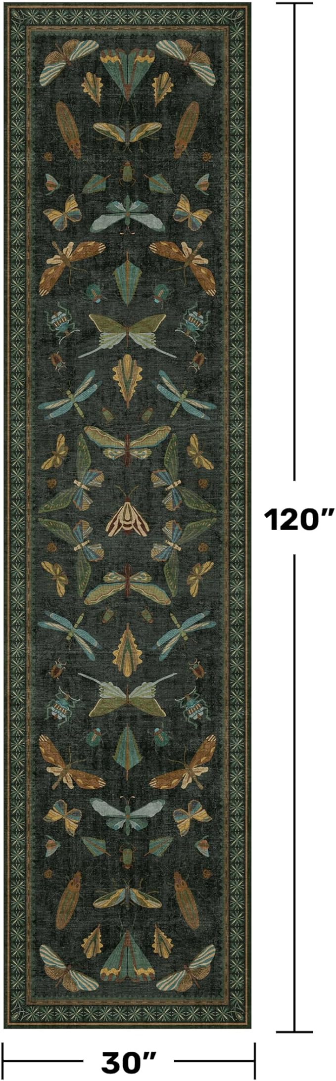 Dark Green 2'6"x10' Long Runner Rugs