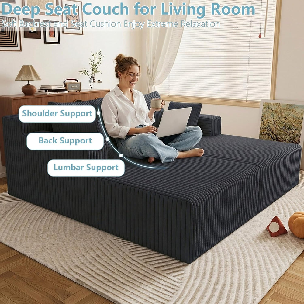 LUCKHAO 71" Oversized Chaise Lounge Chair,Sectional Double Lounge Chaise...