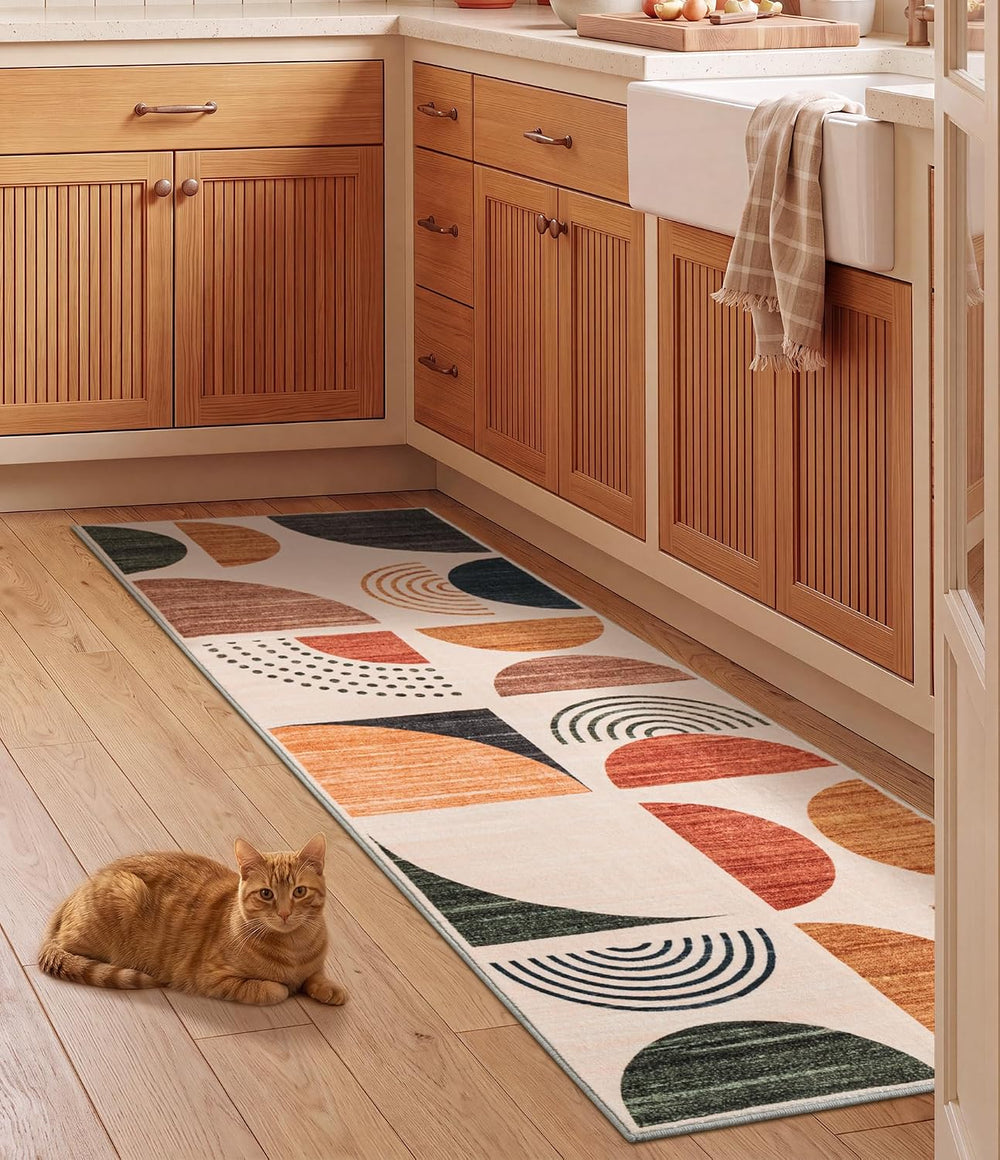 YIHOUSE Boho 2x6 Runner Rug for Kitchen Non Slip Washable, Mid-Century Modern...