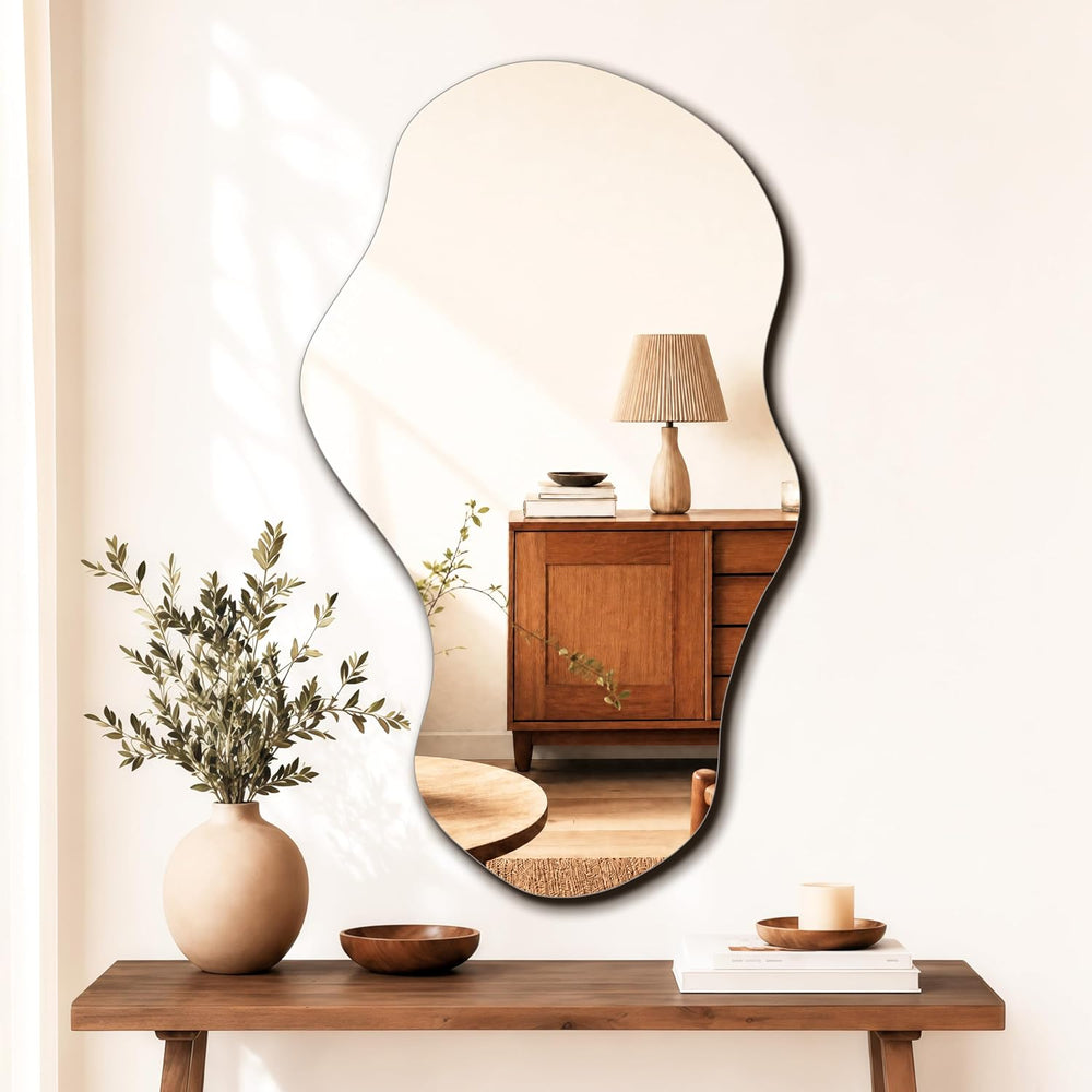 PERFNIQUE Irregular Wall Mirror Asymmetrical Mirror, 43''x24''...
