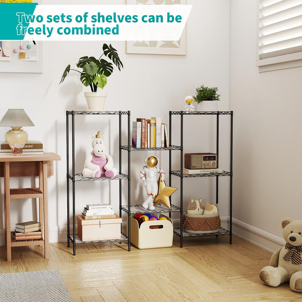 BestOffice | 4-Tier Wire Shelf | 12" x 18" x 44 | Black