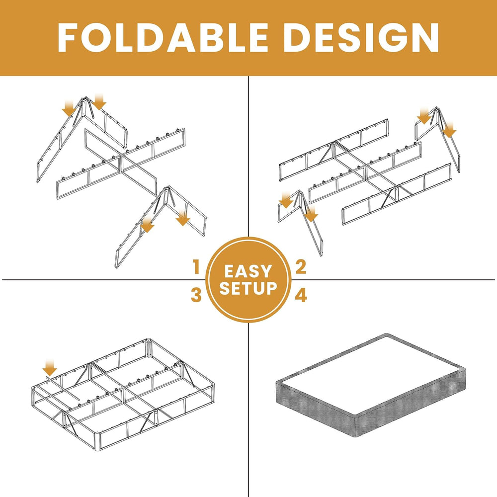MAF 5 Inch Box Spring Full Size Low Profile Bed Base with BoxSpring Cover