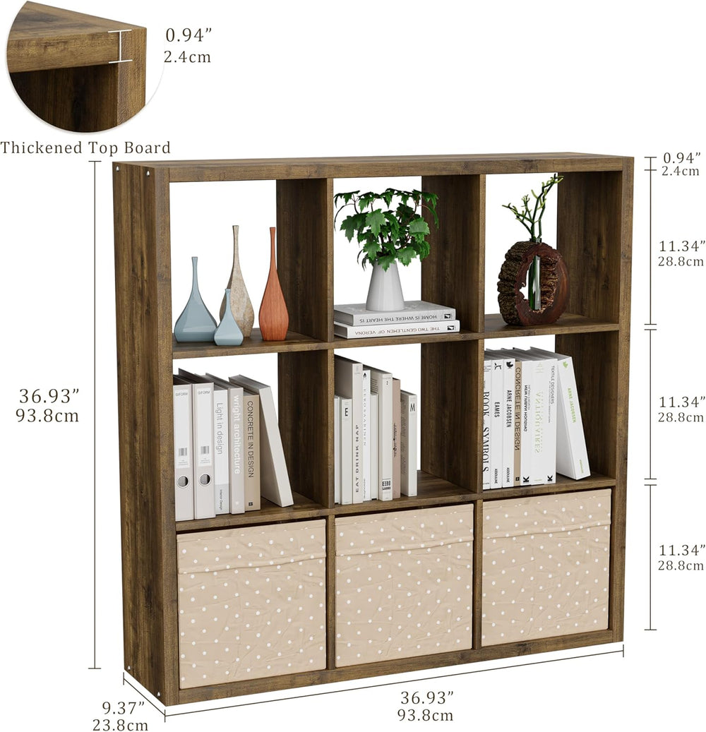 Cube Storage Organizer Bookcase, Decorative 11 inch Open Back Cubical Shelf w...