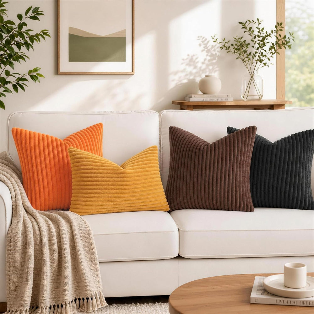 Simmore Fall Soft Black Flannel Throw Pillow Covers 26X26 Set of 2