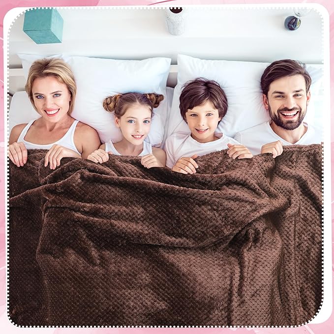 Newwiee 4 Pcs Flanne Fleece Throw Blanket