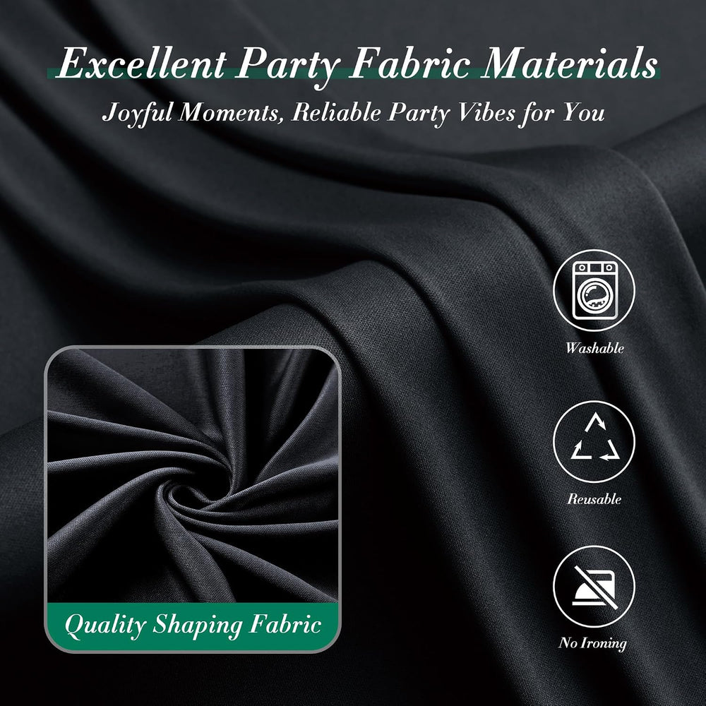 20 ft x 10 ft Wrinkle Free Black Backdrop Curtain for Parties, 4 Panels 10ft ...