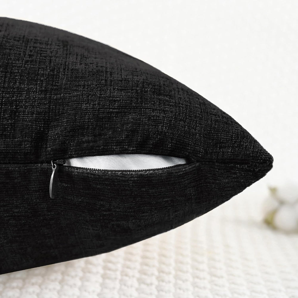CaliTime Decorative Couch Throw Pillow Covers 18 X 18 Inches Black